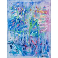 Antonio Corpora, Tunisi 1909 - Roma 2004 / Il giardino di fronte, mixed media on paper
