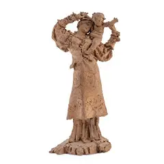 Francesco De Matteis, Lecce, 1852 - Napoli, 1917 / Mamma con bambino, terracotta