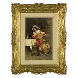 Francesco Vinea, Forlì, 1845 - Firenze, 1902 / Suonatore di mandolino / Firmato F Vinea in basso a destra, oil on panel