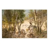 Ceramano, ? 1831 - Barbizon, 1909 / Paesaggio con cervo / Firmato Ceramano in basso a destra, oil on canvas