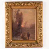 Vittore Antonio Cargnel, Venezia 1872 - Milano 1931 / Paesaggio con viandante / Firmato V A Cargnel in basso a destra
