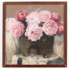 Peonie by Antonio Moretti, pastel on cartoncino, offered May 2022