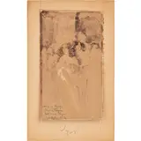 Pompeo Mariani, Monza, 1857 - Bordighera, 1927 / Signore eleganti in un interno / Dedica a Rodolfo Winter, firmato Pompeo Bordighera 1912 in basso a sinistra