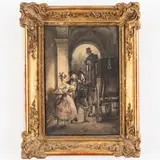 Alessandria, 1785 - Milano, 1837 / L'arrivo in carrozza / Firmato Gio Migliara in basso a destra by Giovanni Migliara, Acquarello su carta, offered May 2022