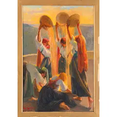 Bitonto, 1877 - Firenze, 1945 / Pioggia d'oro / Firmato G Spinelli in basso a sinistra by Gaetano Spinelli, oil on panel, offered May 2022