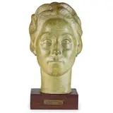 Adolfo Lucarini, Genova, 1890 - 1959 / Testa di donna / Monogramma AL sul lato, terracotta a patina verde