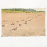 Oleksandr Mykhailovich Lopukhov, Gorodnya 1925 - Kiev, 2009 / Campo con animali / Firmato Lopukhov e datato 48 in basso a sinistra