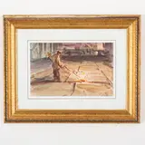 Kherson, 1884 - Kiev, 1974 / Operaio al lavoro / Firmato A Shovkunenko in basso a destra by Olexa Oleksievich Shovkunenko, watercolour on paper, offered Jul 2022