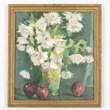 Emanuil Abramovich Kaminsky, Odessa, 1927 - 2009 / Natura morta con astri e frutta, oil on cardboard