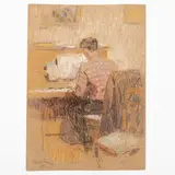 Tetyana Nylivna Yablonska, Smolensk, 1917 - Kiev, 2005 / Il pianista / Firmato Yablonska in basso a sinistra e datato 59 in basso a destra e sinistra