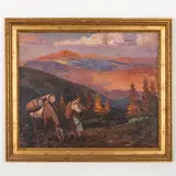 Kobyletska Poliana, 1891 - Uzhgorod, 1975 / Nei Carpazi / Firmato Bokshay e datato 958 in basso a destra by Joseph Josephovich Bokshay, oil on canvas, offered Jul 2022