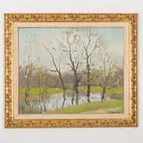 Sergey Alekseevich Grigoryev, Lugansk, 1910 - Kiev, 1988 / Allegra primavera / Firmato S A Grigoryev e datato 81 in basso a destra, oil on cardboard