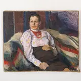 Kharkiv, 1908 - Kiev, 1985 / Donna in un interno by Georgy Stepanovich Melikhov, oil on canvas, offered Jul 2022