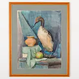 Anatoliy Alekseevich Kazantsev, Chabarovsk, 1908 - Leningrado, 1984 / Natura morta con anatra / Firmato Kazantsev e datato 1953 in basso a destra
