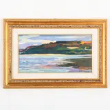 Zemlyanye Khutory, 1926 - Kiev, 2003 / Riva del fiume / Firmato V Shatalin e datato 1961? in basso a destra by Victor Vasilievich Shatalin, oil on cardboard, offered Jul 2022