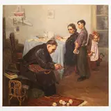 1921 - 1981 / Scena d'interno by Yuri Andreevich Korlyakov, oil on canvas, offered Jul 2022