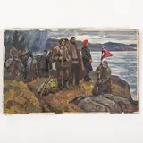 Zemlyanye Khutory, 1926 - Kiev, 2003 / Rivoluzionari by Victor Vasilievich Shatalin, oil on canvas, offered Jul 2022