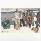 Dnepropetrovsk, 1918 - Kiev, 1999 / Studio per il dipinto Immortalità / Firmato V Puzyrkov e datato 64 in basso a sinistra by Victor Grigorovich Puzyrkov, oil on cardboard, offered Jul 2022