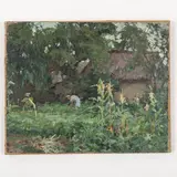 1917 - 1958 / Nell'orto by Praskov'Ya Filippovna Deputatova, oil on canvas, offered Jul 2022