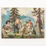 Vilnius, 1895 - 1989 / Lenin tra i contadini / Firmato S Erzikovskiy in basso a destra by Sergiy Mykolaevich Yerzhikovsky, oil on cardboard, offered Jul 2022