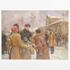 Kirillovo, 1922 - 1989 / Lenin con gli agricoltori / Firmato Gorbunov in basso a destra by Boris Ivanovich Gorbunov, oil on canvas, offered Jul 2022