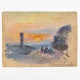 Kalavtsi, 1890 - 1984 / Tramonto / Firmato F Konovalyuk in basso a destra by Fedir Zotikovich Konovalyuk, oil on cardboard, offered Jul 2022