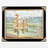Nikopol, 1941 / Vacanza al mare / Firmato S Fomeok in basso a sinistra by Stanislav Fedorovich Fomenok, oil on canvas, offered Jul 2022