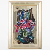 Kiev, 1936 - 2018 by Tetyana Mykolaivna Golembievska, Natura morta con fiori su una sedia Firmato T Golem in basso a sinistra Olio su tela, offered Jul 2022