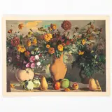1947 / Natura morta con fiori e frutta / Firmato Gordiyciuk in basso a destra by Valentin Aleksandrovich Gordychuk, tempera on paper, offered Jul 2022