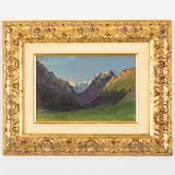 1905 - 1968 / Mattina sul ghiacciaio di Tien Shan / Firmato N G Kotov e datato 27 7 58 in basso a destra by Nikolay Grigorievich Kotov, oil on cardboard, offered Jul 2022