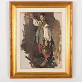 Kiev, 1936 - 2018 / Donna con orcio by Tetyana Mykolaivna Golembievska, oil on cardboard, offered Jul 2022