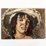 1923 - 1993 / Ritratto della moglie by Adolf Markovich Konstantinopolskiy, oil on cardboard, offered Jul 2022