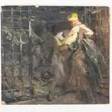 Mykhaylo Khmelko, Kiev, 1919 - 1975 / Liberazione, oil on cardboard