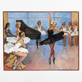 Andriy Ilyich Potapenko, Dniprovo-Kamyanka 1925 - 2011 / Lezione di danza / Firmato Potapenko in basso a sinistra e iscrizione in basso a destra, oil on canvas