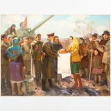 Malivka, 1928 - 2005 / La festa del pane / Firmato Vasyagin e datato 74 in basso a destra by Grigory Vasilyevich Vasyagin, oil on canvas, offered Jul 2022