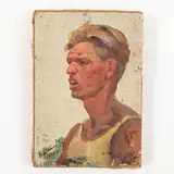 Victor Vasilievich Shatalin, Zemlyanye Khutory, 1926 - Kiev, 2003 / Ritratto di ragazzo / Firmato V Shatalin e datato 1956 in bassa a sinistra