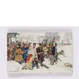 Grigoriy Stepanovich Vasetskiy, Novoivanovka, 1928 / Uomini in rivolta sulla neve / Firmato e datato 1959 in basso a sinistra
