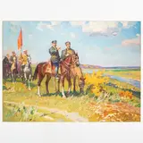 Lev Pavlovich Khodchenko, Shimanovka, 1912 - 1998 / Sciors e Bozhenko / Firmato in basso a destra, oil on canvas