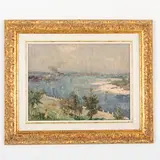 Nosivka, 1911 - Kiev, 1997 / Il Dnepr / Firmato Shishko in basso a sinistra by Sergiy Fedorovich Shishko, oil on cardboard, offered Jul 2022