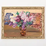 Olexa Oleksievich Shovkunenko, Kherson, 1884 - Kiev, 1974 / Lillà con tappeto sullo sfondo