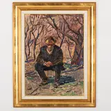 Grigoriy Stepanovich Vasetskiy, Novoivanovka, 1928 / Il cacciatore / Firmato Vasetskiy e datato 69 in basso a destra