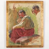 Karp Demjanovich Trokhimenko, Sushany, 1885 - Kiev, 1979 / Studio di figura / Firmato K Trokhimenko e datato 65 in basso a destra