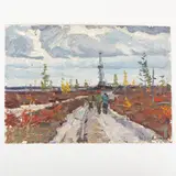 Baku, 1929 - ?, 2001 / La strada / Firmato A Yanin e datato 71 in basso a destra by Anatoli Aleksrandrovitch Yanin, oil on cardboard, offered Jul 2022