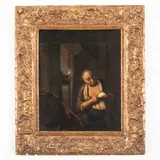 Arnold Boonen, Scena di interno a lume di candela, oil on panel