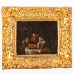 Scena di osteria by Egbert van Heemskerck, oil on canvas, offered Oct 2022