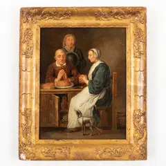 Jacob van Strij, Scena di interno, oil on panel