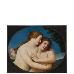 Francesco Albani, La Fusione di Salmace ed Ermafrodito, oil on canvas ovale
