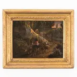 Paesaggio con viandanti by Nicolas Ficke, oil on canvas, offered Oct 2022