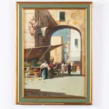 Gustavo Pisani, Napoli, 1877 - 1948 / Scena di mercato / Firmato Pisani in basso a sinistra, oil on canvas