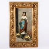 1864 - 1938 / La venditrice di fiori / Firmato Jos Suhs in basso a sinistra by Joseph Suhs, oil on canvas, offered Oct 2022